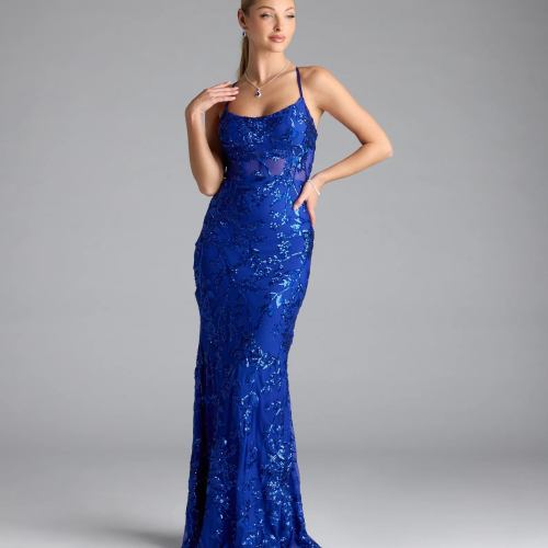 Artemis Open Back Mermaid Sequin Formal Dress
