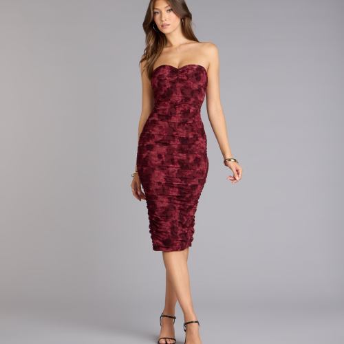 Bloom Flocked Floral Midi Dress