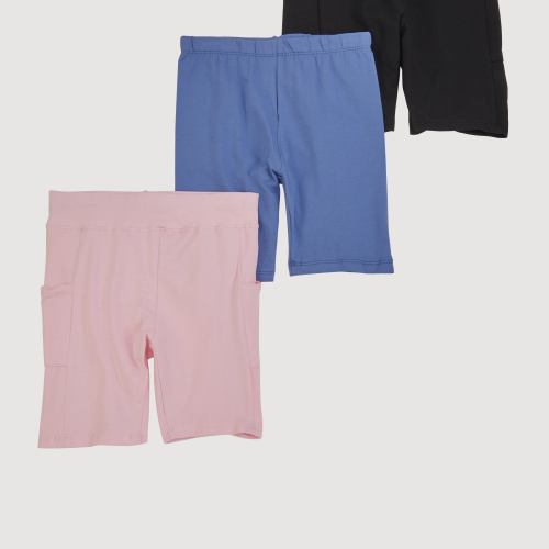 Girls Shorts 3 Pack, Multi, Size 7-8