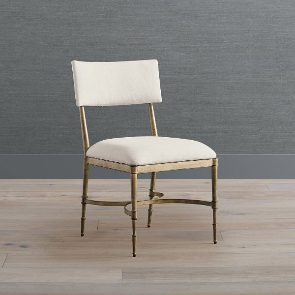 Angelina Dining Chair Antiqued Textured Brass, Individual Frontgate
