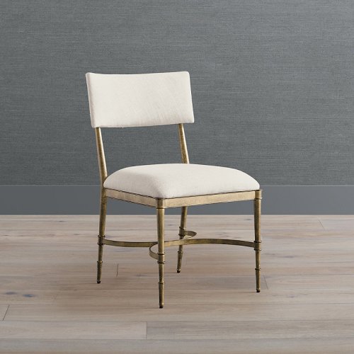 Angelina Dining Chair Antiqued Textured Brass, Individual Frontgate