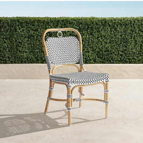 Set of 2 Pia Rattan Bistro Chair White and Frontgate