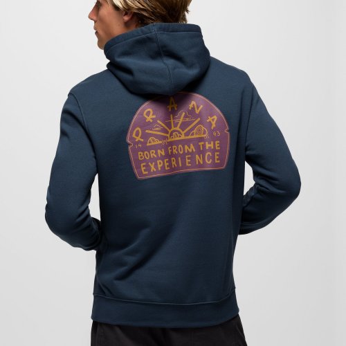 Mens prAna Fleece Graphic Hoodie Stormy Night Solar Arch