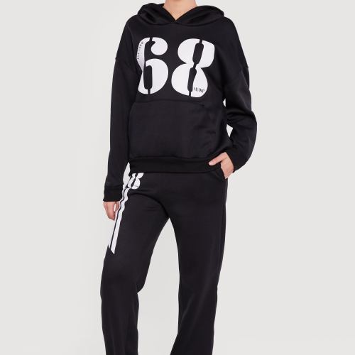 Womens High Waisted 68 Graphic Fleece Sweatpants