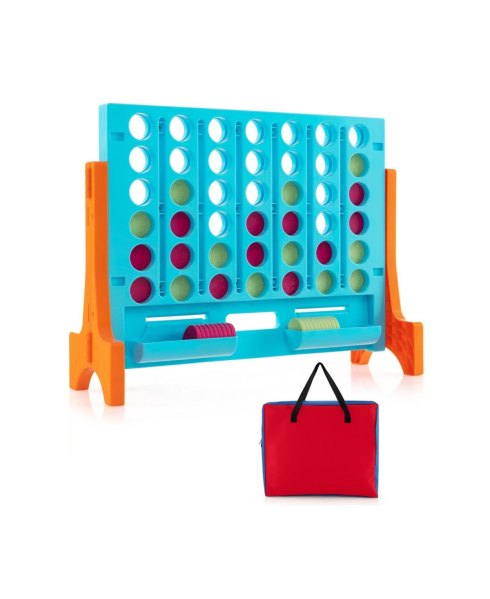 Gouun Jumbo 4-to-Score Connect Game Set with Carrying Bag and 42 Coins - Orange