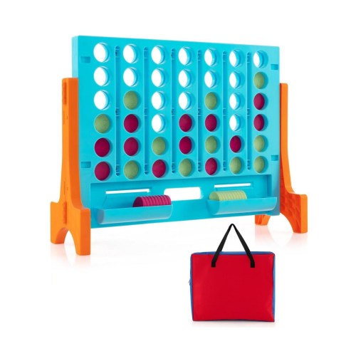 Gouun Jumbo 4-to-Score Connect Game Set with Carrying Bag and 42 Coins – Orange