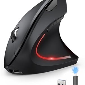 Rechargeable Wireless Ergonomic Mouse,2.4GHz USB Vertical Mouse