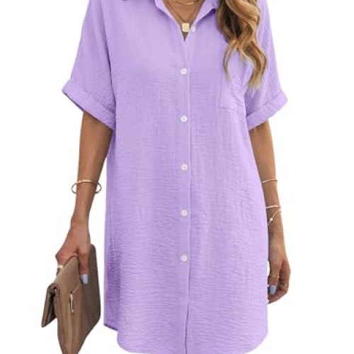Swimsuit Coverup, Short Sleeve Button Down Shirts