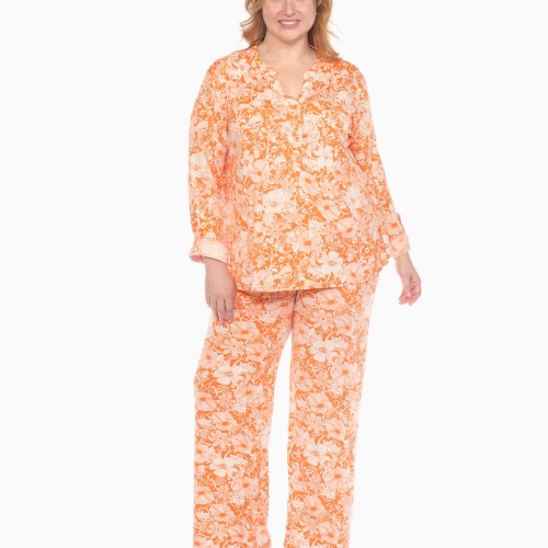 White Mark 2-Piece Floral Print Tunic Top and Pants