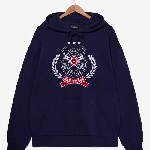 Marvel Captain America Badge Embroidered Hoodie &mdash; BoxLunch Exclusive