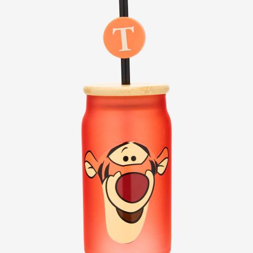 Disney Winnie the Pooh Face Glass Cup with Straw BoxLunch Exclusive