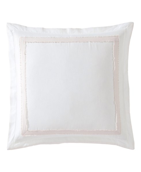 Laura Ashley Mila Solid Linen Sham, European - Light pink