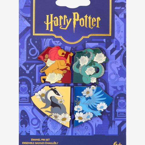 Harry Potter Hogwarts House Crest Enamel Pin Set – BoxLunch Exclusive