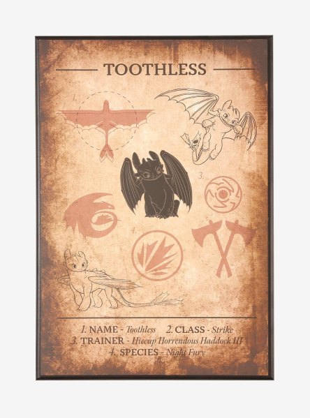 DreamWorks How to Train Your Dragon Toothless Schematic Wall Art