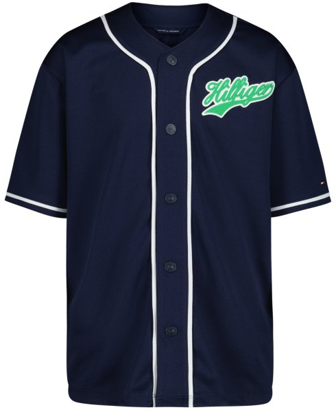 Tommy Hilfiger Boys 2T-7 V-Neck Baseball Jersey - Navy