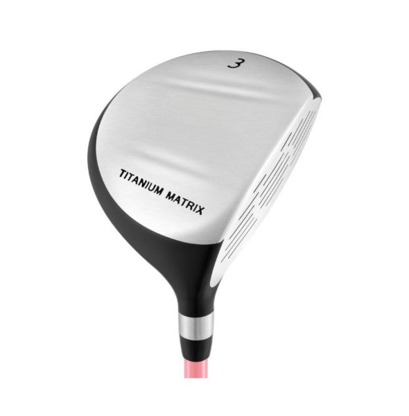 Hongge 38 Inch 165CC Junior 3 Fairway Wood Golf Club with Fiberglass Shaft for Kids Ages 11-14 - Pink