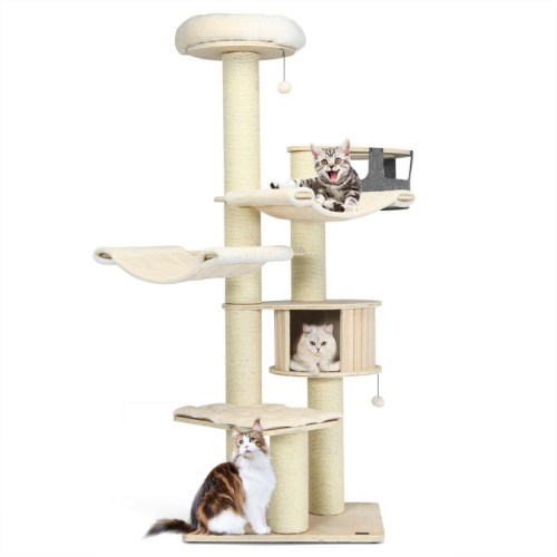 Cozito Cat Tree 77.5 in Multi-Level Tower with Condo Sisal Posts