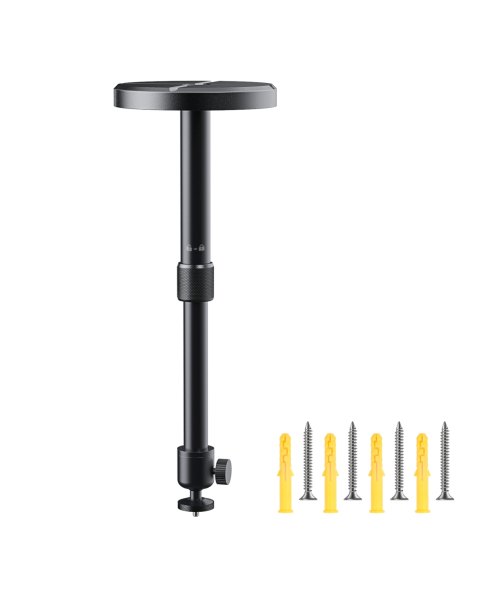 Aurzen Mini Ceiling Projector Mount, 1/4-Inch Screw, Adjustable 9-15 Length, 360degree(s)Rotation and 90degree(s)Tilt, for Most Projectors - Black