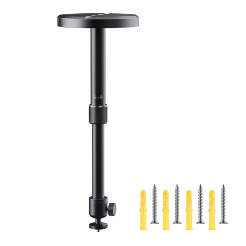 Aurzen Mini Ceiling Projector Mount, 1/4-Inch Screw, Adjustable 9-15 Length, 360degree(s)Rotation and 90degree(s)Tilt, for Most Projectors – Black