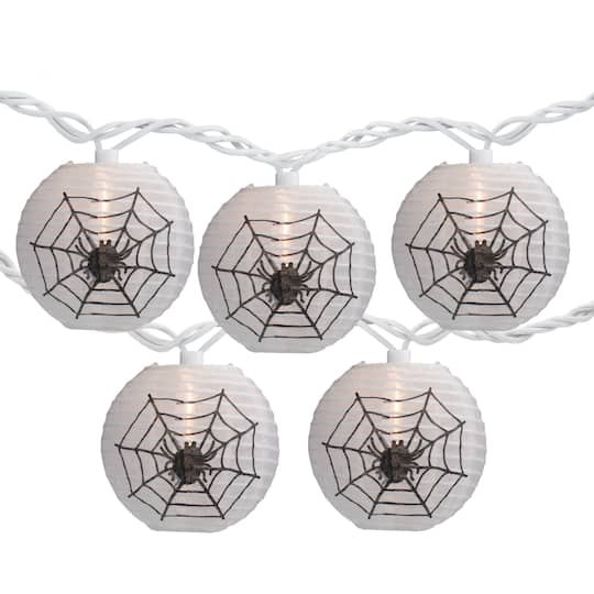 10ct. Black Spider Paper Lantern Halloween Lights By Northlight | 11 ft | Michaels