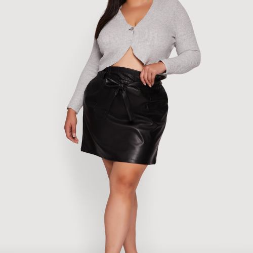 Womens Plus Size One Button Long Sleeve Cropped Cardigan, Grey
