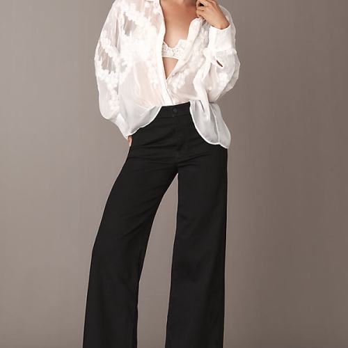 Le Slim Palazzo High-Rise Wide-Leg Jeans
