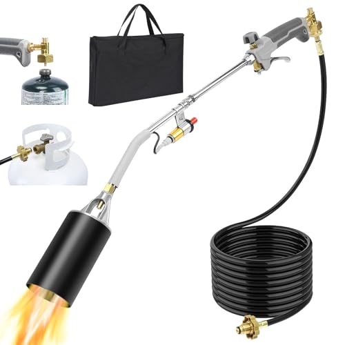 Propane Torch Weed Burner with Storage Bag for Garden Weeds, Asphalt Work, Ice Removal
