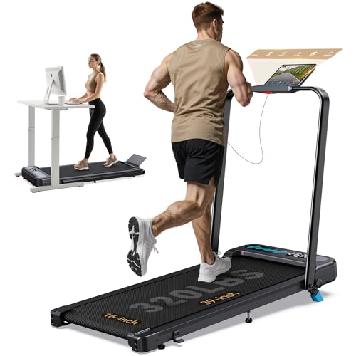 Incline Foldable Walking Pad Treadmill with Handle Bar