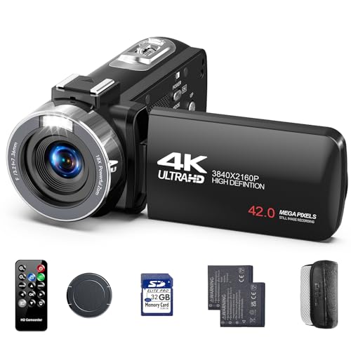 4K Video Camera Camcorder, 42MP Vlogging Camera