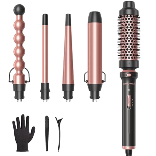 Wavytalk 5 in 1 Curling Wand Set with Thermal Brush