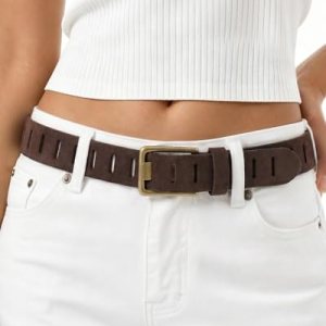 Genuine Leather Western Belt for Jeans, 1.5″ Wide