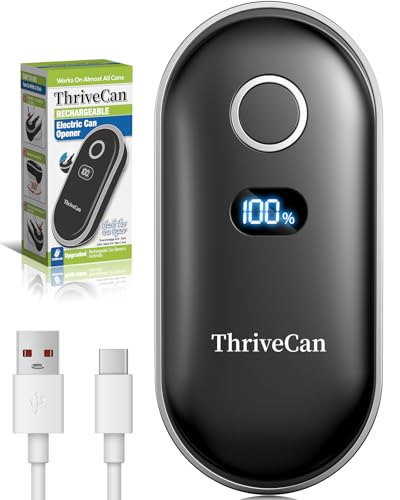 Rechargeable Electric Can Opener – One-Touch for Seniors & Arthritis & Weak Hands