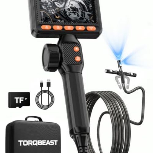 6mm Two-Way Borescope, Dual Lens Endoscope Camera with Light