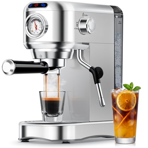 Espresso Machine 20 Bar, Compact with Milk Frother