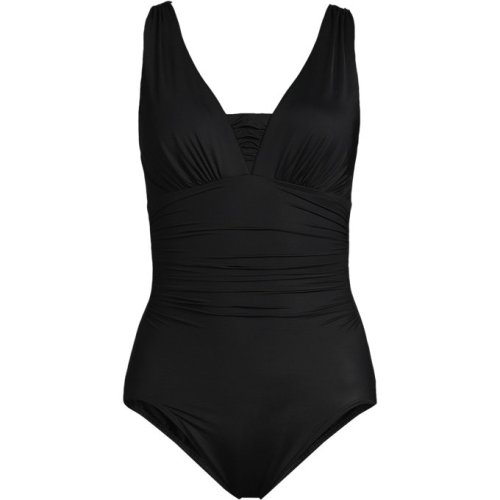 Womens Mastectomy SlenderSuit Grecian Tummy Control One Piece Swimsuit Lands End