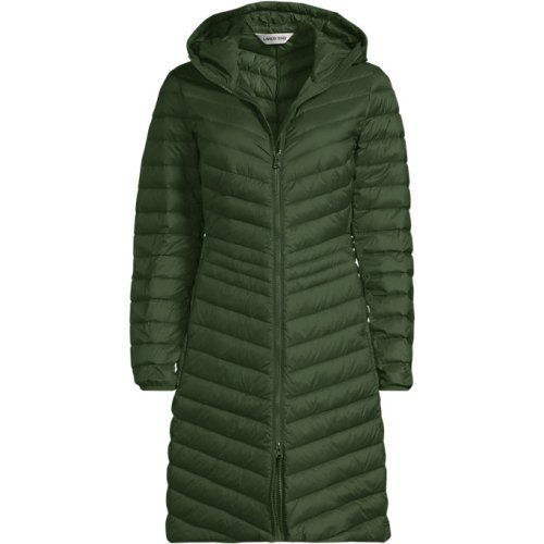 Womens Wanderweight Packable Down Coat Lands End Green