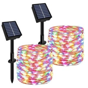 Solar String Lights Outdoor Waterproof 2 Pack Total 66ft