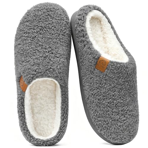 Memory Foam Fuzzy Slippers for Women Indoor Outdoor