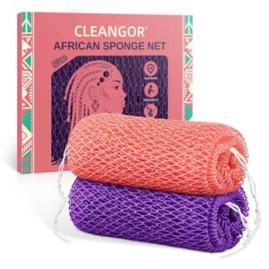 2Pcs African Net Sponge Authentic with Knots – Exfoliating Body Scrubber