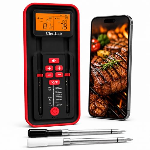 Meat Probe Thermometer Wireless with Standalone LED Display