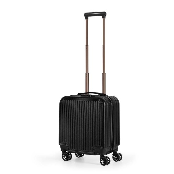 18 in. carry-on suitcase boarding box, small luggage, waterproof trolley case, black