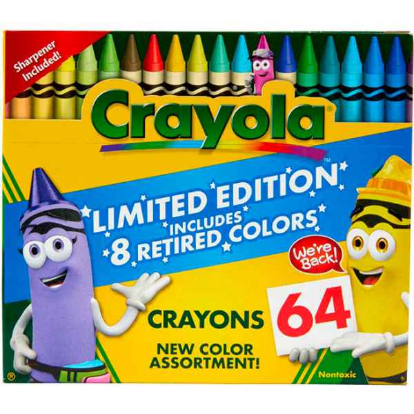 Crayola 64 Ct Crayons - Limited Edition - Arts & Crafts for Ages 3 to 9 - Fat Brain Toys