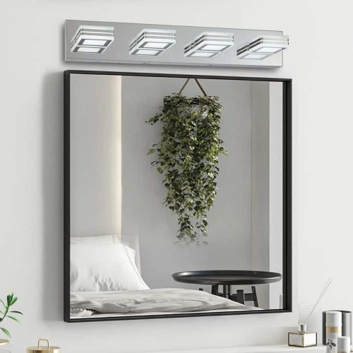 52 in. 7-Light Chrome LED Vanity Light with Shade