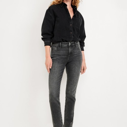 High-Waisted Vintage Slim Jeans
