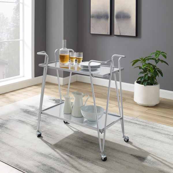 Aubrey Bar Cart , Chrome