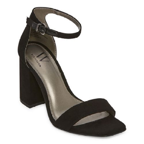 Worthington Womens Becklyn Heeled Sandals, Medium, Black