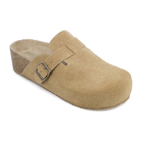 Mia Girl Abey Womens Round Closed Toe Clogs, Medium, Beige