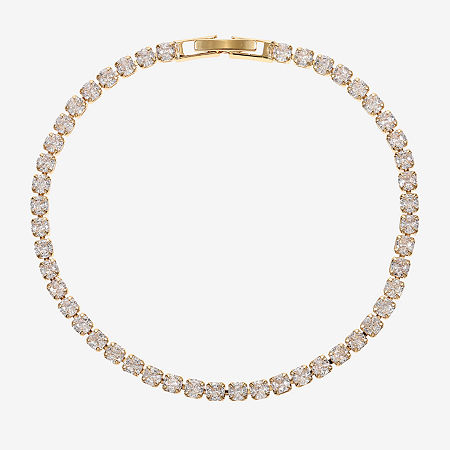 Sparkle Allure Womens Over Brass 7.5 Inch Tennis Bracelet, One