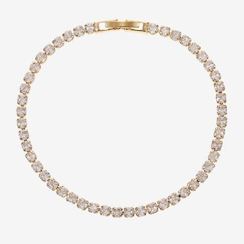 Sparkle Allure Womens Over Brass 7.5 Inch Tennis Bracelet, One