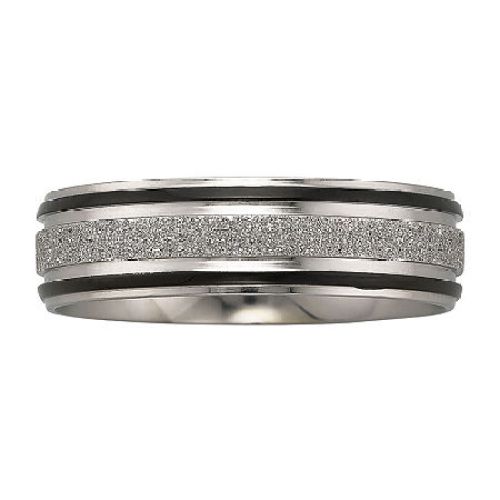 Mens 7mm Band Stainless Steel, Black